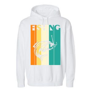 Retro Fishing Fish Hook Garment-Dyed Fleece Hoodie