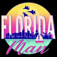 Retro Florida Man Miama Skyline with Fighter Jets Impact Tech Backpack