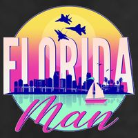 Retro Florida Man Miama Skyline with Fighter Jets Tumbler