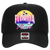 Retro Florida Man Miama Skyline with Fighter Jets Hat