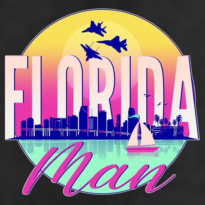 Retro Florida Man Miama Skyline with Fighter Jets Hat