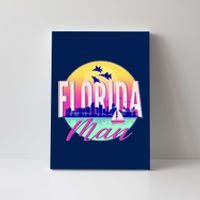 Retro Florida Man Miama Skyline with Fighter Jets Canvas