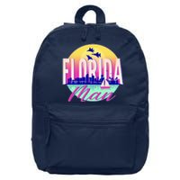 Retro Florida Man Miama Skyline with Fighter Jets 16 in Basic Backpack