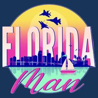 Retro Florida Man Miama Skyline with Fighter Jets Baby Bodysuit