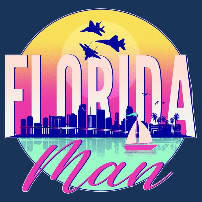 Retro Florida Man Miama Skyline with Fighter Jets Baby Bodysuit