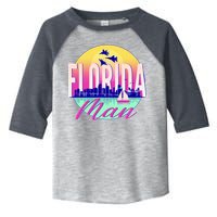 Retro Florida Man Miama Skyline with Fighter Jets Toddler Fine Jersey T-Shirt