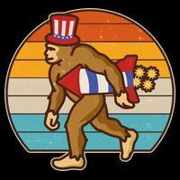 Retro Fourth 4th of July Firecracker Rocket Bigfoot Daily Commute Backpack