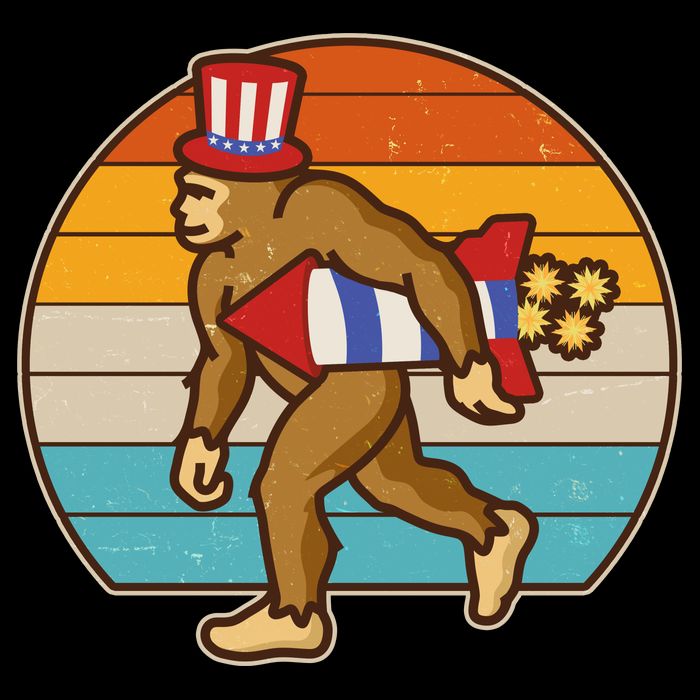 Retro Fourth 4th of July Firecracker Rocket Bigfoot Daily Commute Backpack