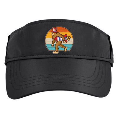 Retro Fourth 4th of July Firecracker Rocket Bigfoot Adult Drive Performance Visor