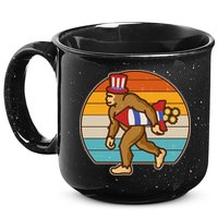 Retro Fourth 4th of July Firecracker Rocket Bigfoot 15oz Campfire Ceramic Mug