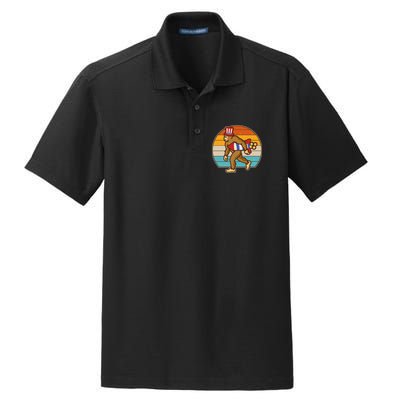 Retro Fourth 4th of July Firecracker Rocket Bigfoot Dry Zone Grid Polo