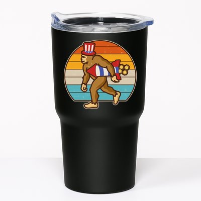 Retro Fourth 4th of July Firecracker Rocket Bigfoot Tumbler