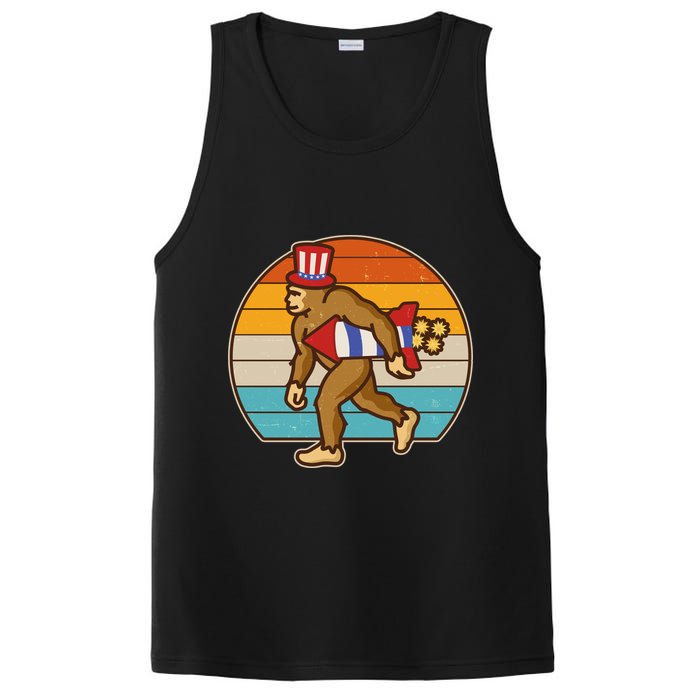 Retro Fourth 4th of July Firecracker Rocket Bigfoot PosiCharge Competitor Tank