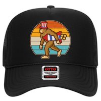 Retro Fourth 4th of July Firecracker Rocket Bigfoot Trucker Hat