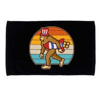 Retro Fourth 4th of July Firecracker Rocket Bigfoot Microfiber Hand Towel