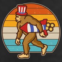 Retro Fourth 4th of July Firecracker Rocket Bigfoot Microfiber Hand Towel