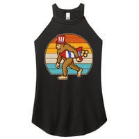 Retro Fourth 4th of July Firecracker Rocket Bigfoot Women's Perfect Tri Rocker Tank