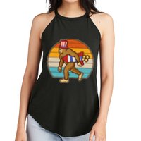 Retro Fourth 4th of July Firecracker Rocket Bigfoot Women's Perfect Tri Rocker Tank