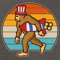 Retro Fourth 4th of July Firecracker Rocket Bigfoot Cotton Canvas Backpack