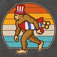 Retro Fourth 4th of July Firecracker Rocket Bigfoot Vector Backpack