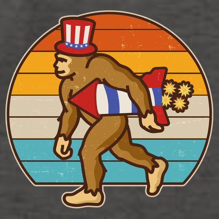 Retro Fourth 4th of July Firecracker Rocket Bigfoot Vector Backpack