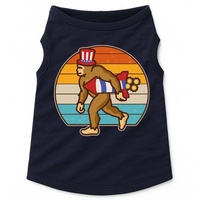 Retro Fourth 4th of July Firecracker Rocket Bigfoot Doggie Tank