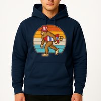 Retro Fourth 4th of July Firecracker Rocket Bigfoot Hoodie