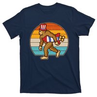 Retro Fourth 4th of July Firecracker Rocket Bigfoot T-Shirt