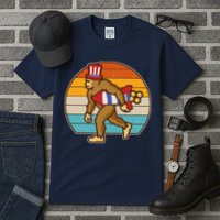 Retro Fourth 4th of July Firecracker Rocket Bigfoot Tall T-Shirt