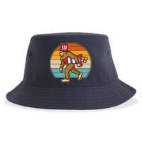 Retro Fourth 4th of July Firecracker Rocket Bigfoot Sustainable Bucket Hat