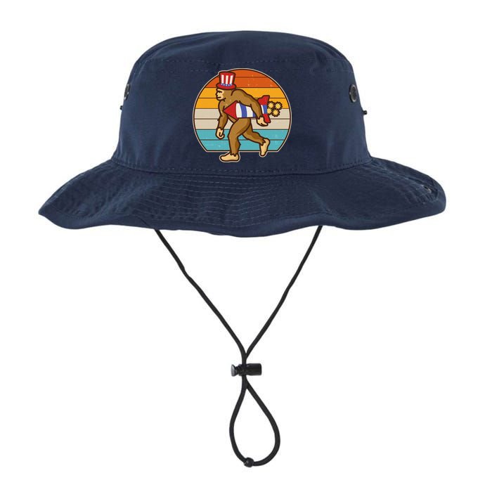 Retro Fourth 4th of July Firecracker Rocket Bigfoot Bucket Hat