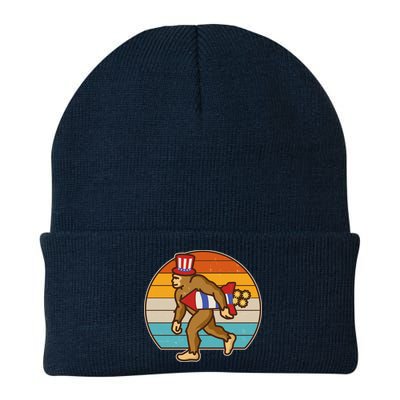 Retro Fourth 4th of July Firecracker Rocket Bigfoot Beanie