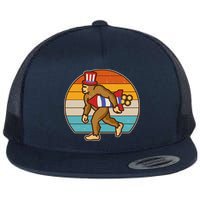 Retro Fourth 4th of July Firecracker Rocket Bigfoot Flatbill Hat