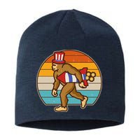Retro Fourth 4th of July Firecracker Rocket Bigfoot Sustainable Beanie