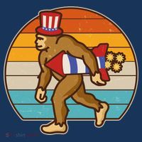 Retro Fourth 4th of July Firecracker Rocket Bigfoot Sustainable Beanie
