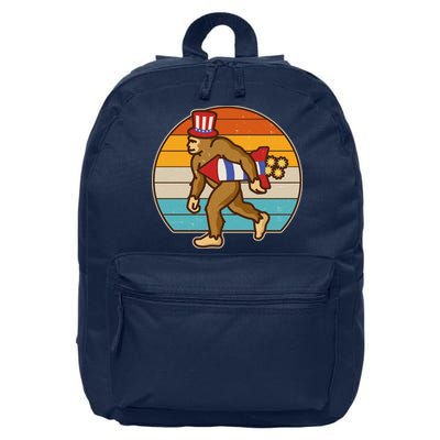 Retro Fourth 4th of July Firecracker Rocket Bigfoot 16 in Basic Backpack