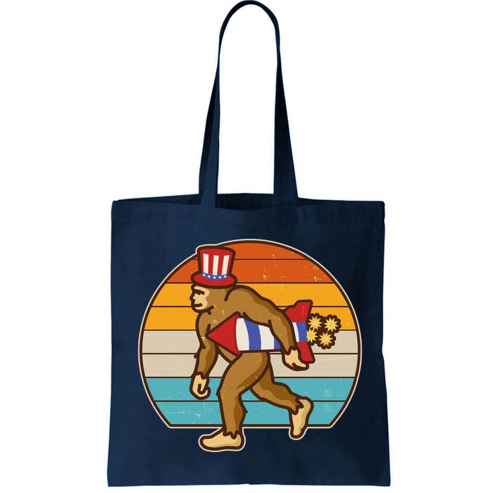Retro Fourth 4th of July Firecracker Rocket Bigfoot Bag