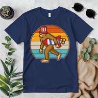 Retro Fourth 4th of July Firecracker Rocket Bigfoot Premium T-Shirt
