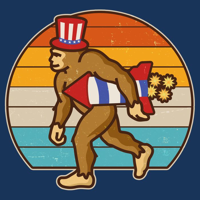 Retro Fourth 4th of July Firecracker Rocket Bigfoot Premium T-Shirt
