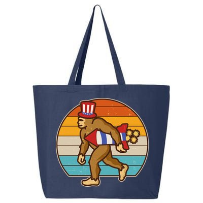 Retro Fourth 4th of July Firecracker Rocket Bigfoot 25L Jumbo Tote