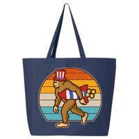 Retro Fourth 4th of July Firecracker Rocket Bigfoot 25L Jumbo Tote