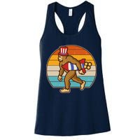 Retro Fourth 4th of July Firecracker Rocket Bigfoot Womens Tank Top