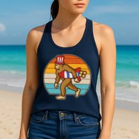 Retro Fourth 4th of July Firecracker Rocket Bigfoot Womens Tank Top