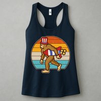 Retro Fourth 4th of July Firecracker Rocket Bigfoot Womens Tank Top