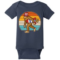 Retro Fourth 4th of July Firecracker Rocket Bigfoot Baby Bodysuit