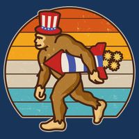 Retro Fourth 4th of July Firecracker Rocket Bigfoot Tie-Dye T-Shirt
