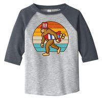 Retro Fourth 4th of July Firecracker Rocket Bigfoot Toddler Fine Jersey T-Shirt