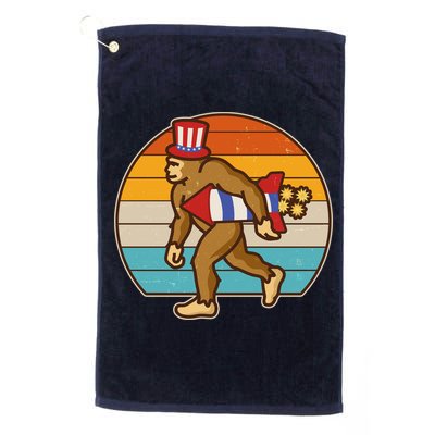 Retro Fourth 4th of July Firecracker Rocket Bigfoot Golf Towel