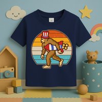 Retro Fourth 4th of July Firecracker Rocket Bigfoot Toddler T-Shirt