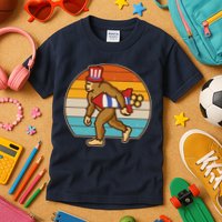 Retro Fourth 4th of July Firecracker Rocket Bigfoot Kids T-Shirt